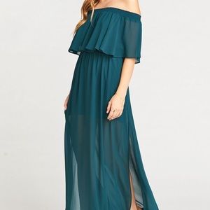 Hacienda Maxi Dress in deep jade chiffon